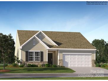 Charming single Gathering home featuring an attached two car garage and well manicured lawn at 1621 Spring Lot Dr, Edgemoor, SC 29712