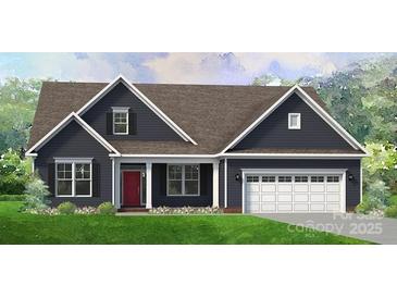 Charming single-story home with a red door, neutral siding, white trim, a two car garage, and a well-manicured lawn at 6938 Glen Abby Ln # 36, Mount Pleasant, NC 28124