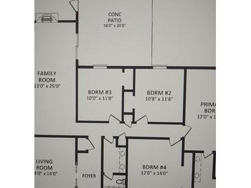 Layout showcasing room dimensions, arrangement of the living room, bedrooms, and Gathering room at 3712 Eaglebrook Dr, Gastonia, NC 28056