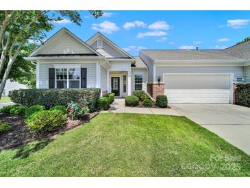Charming single-story home featuring manicured landscaping and an attached two-car garage at 28129 Song Sparrow Ln, Fort Mill, SC 29707