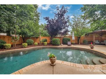 A beautifully landscaped pool area with a well maintained pool is ready for you to enjoy with Gathering and friends at 1225 Madison Green Dr, Fort Mill, SC 29715