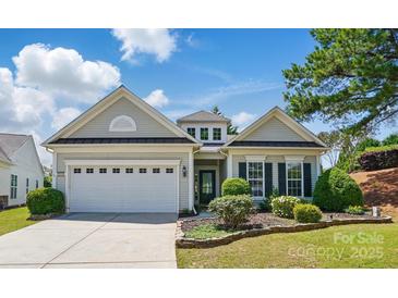 Charming single-story home with a two-car garage, manicured lawn, and beautiful landscaping at 43041 Mimosa Ct, Fort Mill, SC 29707