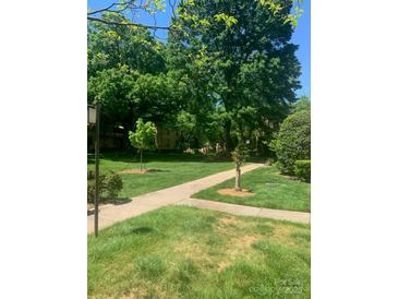 Lush green space with mature trees and walking paths enhance the serene atmosphere of the community at 1121 Myrtle Ave # 58, Charlotte, NC 28203