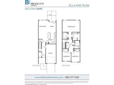 Ella May plan featuring a great room, dining area, kitchen, owner's suite, and additional bedrooms at 2541 Ruby Dixon Crossing Dr # 18, Gastonia, NC 28056