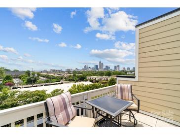 Balcony with city view, outdoor furniture and a beautiful cityscape backdrop at 919 Cityscape Dr, Charlotte, NC 28205