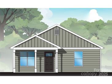 Charming single-story home with gray siding, white trim, and welcoming front porch with large windows at 2116A Glenwood St, Kannapolis, NC 28083