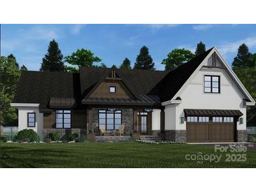 A charming single-Gathering home featuring stone accents, a welcoming porch, and an attached two-car garage at 1676 Parkside Dr, Catawba, NC 28609