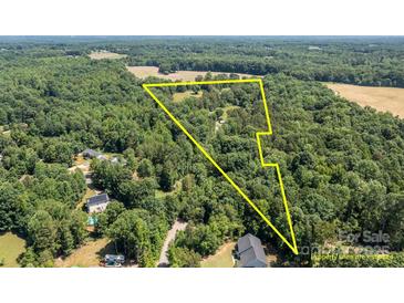 Expansive aerial view of property boundaries, showcasing lush greenery and surrounding landscape at 168 Pleasant Creek Dr, Cleveland, NC 27013