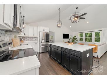 Stunning kitchen featuring a large island, stainless steel appliances, and stylish lighting fixtures at 3250 Celanese Rd, Rock Hill, SC 29732