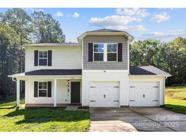 Charming two-story home with a two-car garage, manicured lawn, and inviting front porch at 109 Landon Ct, Shelby, NC 28152
