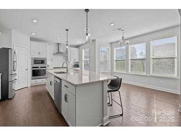 Bright kitchen features an island with stainless appliances and natural light at 235 Boxelder Rd, Clover, SC 29710