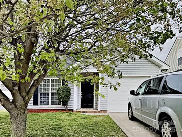 Charming single-story home with well-maintained lawn and gray siding, complemented by a tree and vehicle parked in the driveway at 1703 Southwind Dr, Charlotte, NC 28216