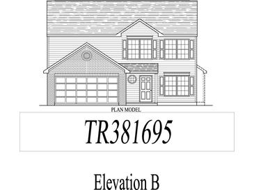 Charming two-story home featuring a brick-accented garage and classic architectural details on a well-designed elevation at 1600 Russell Courtney Rd, Monroe, NC 28112
