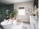 Spa-like bathroom with a soaking tub, walk-in shower, and elegant finishes at 841 Lake Forest Dr # Hawthorne, Belmont, NC 28012