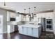 Bright and modern kitchen featuring a large island, white and gray cabinetry, and stainless steel appliances at 841 Lake Forest Dr # Hawthorne, Belmont, NC 28012