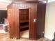 Interior view of a wooden sauna, great for relaxing at home at 2535 Fairfax Dr, Gastonia, NC 28054