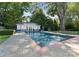 Sparkling pool with adjacent pool house and manicured landscaping at 4016 Nettie Ct, Charlotte, NC 28211