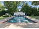 Sparkling pool with inviting pool house and well-maintained grounds at 4016 Nettie Ct, Charlotte, NC 28211