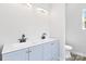 Bathroom featuring a double sink vanity, with gray cabinetry and modern fixtures at 213 Sheffield Dr, York, SC 29745