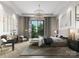 Luxurious main bedroom with large bed, access to balcony, and stylish decor at 409 Queens Rd # 301, Charlotte, NC 28207