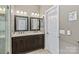 Double vanity bathroom with additional storage at 286 Glencoe Ln, Mooresville, NC 28117