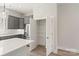A walk-in pantry in the kitchen has coated metal shelving for ample storage at 413 Prine Pl # Brx0014, Charlotte, NC 28213