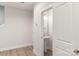 Convenient powder room with pedestal sink and decorative mirror at 413 Prine Pl # Brx0014, Charlotte, NC 28213