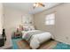 A cozy bedroom that includes a bed and a nightstand at 1302 Hickory Nut Ln, Lincolnton, NC 28092
