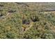Aerial view of house nestled in a wooded area with autumn foliage at 3220 Sawmill Rd, Hickory Grove, SC 29717