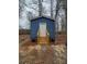Exterior of a blue shed with a door and wood steps at 230 Ellen St, Salisbury, NC 28146
