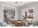 View of the living room and the back patio from the eat-in kitchen area at 120-C Deer Brook Dr, Shelby, NC 28150