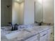Bathroom features double sinks, large granite countertop, and a tiled walk-in shower at 1405 Coppergate Dr, Salisbury, NC 28147