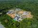 Birds-eye view of luxury houses with large lots in a gated wooded community at 8022 Litaker Manor Ct, Charlotte, NC 28270