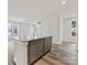 Kitchen island with granite countertop and gray cabinets at 2129 Acclaim St, Charlotte, NC 28205