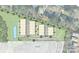 Layout of townhouses and landscaping at 2133 Acclaim St, Charlotte, NC 28205