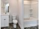 Bathroom featuring a vanity with a sink, toilet, and a shower-tub combination at 1108 Piper Meadows Dr # 52, Waxhaw, NC 28173