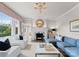Bright living room with fireplace and comfy seating at 215 N Main St, Belmont, NC 28012