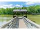 Relaxing lake dock with gazebo and seating at 1052 Ventosa Dr, Denver, NC 28037