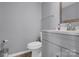 Clean bathroom with single vanity and toilet at 6436 Mallard View Ln, Charlotte, NC 28269