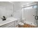 Modern bathroom featuring a glass-enclosed shower, sleek vanity, and contemporary fixtures at 2003 Cedar Falls Dr # 69, Waxhaw, NC 28173