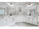 Bathroom featuring dual sinks, granite countertops, and marble floors at 2003 Cedar Falls Dr # 69, Waxhaw, NC 28173