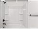 Clean bathroom with shower/tub combo and granite vanity at 6122 Lowder Rd, Salisbury, NC 28147
