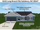 Rendering of a home showing labeled siding, trim, doors, and garage colors at 6133 Long Branch Rd, Salisbury, NC 28147