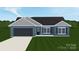 Rendering of a home with light-blue siding, dark trim, and a covered front entrance at 6133 Long Branch Rd, Salisbury, NC 28147