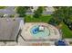 Aerial view of community waterpark featuring a slide and seating at 14447 Waterlyn Dr, Charlotte, NC 28278