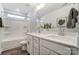 Bright bathroom showcasing a double sink vanity with modern fixtures and a shower-tub combination at 130 Summerhill Dr # 16, Mooresville, NC 28115