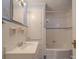 Clean bathroom with white tile and a built-in vanity at 5237 Nc Highway 90 E Hwy, Hiddenite, NC 28636