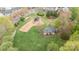Aerial view of a vibrant community playground, perfect for outdoor fun and recreation at 17615 Trolley Crossing Way, Cornelius, NC 28031