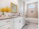 Bright bathroom showcasing a granite countertop vanity, and a tiled shower-tub combination at 833 B Wynnshire Dr # 55, Hickory, NC 28601