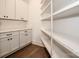 A well organized pantry has shelves and a counter with ample storage space at 116 Emmaline Ct, Troutman, NC 28166
